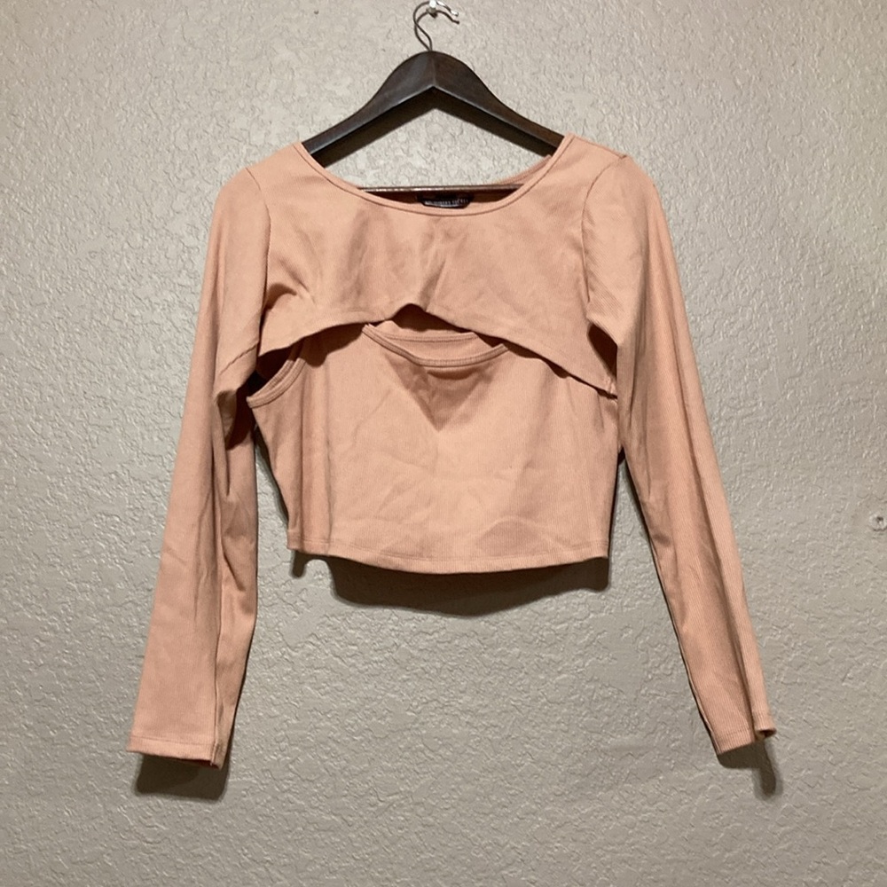 Victoria’s Secret Ribbed Long Sleeve Cropped Active Workout Crew Top